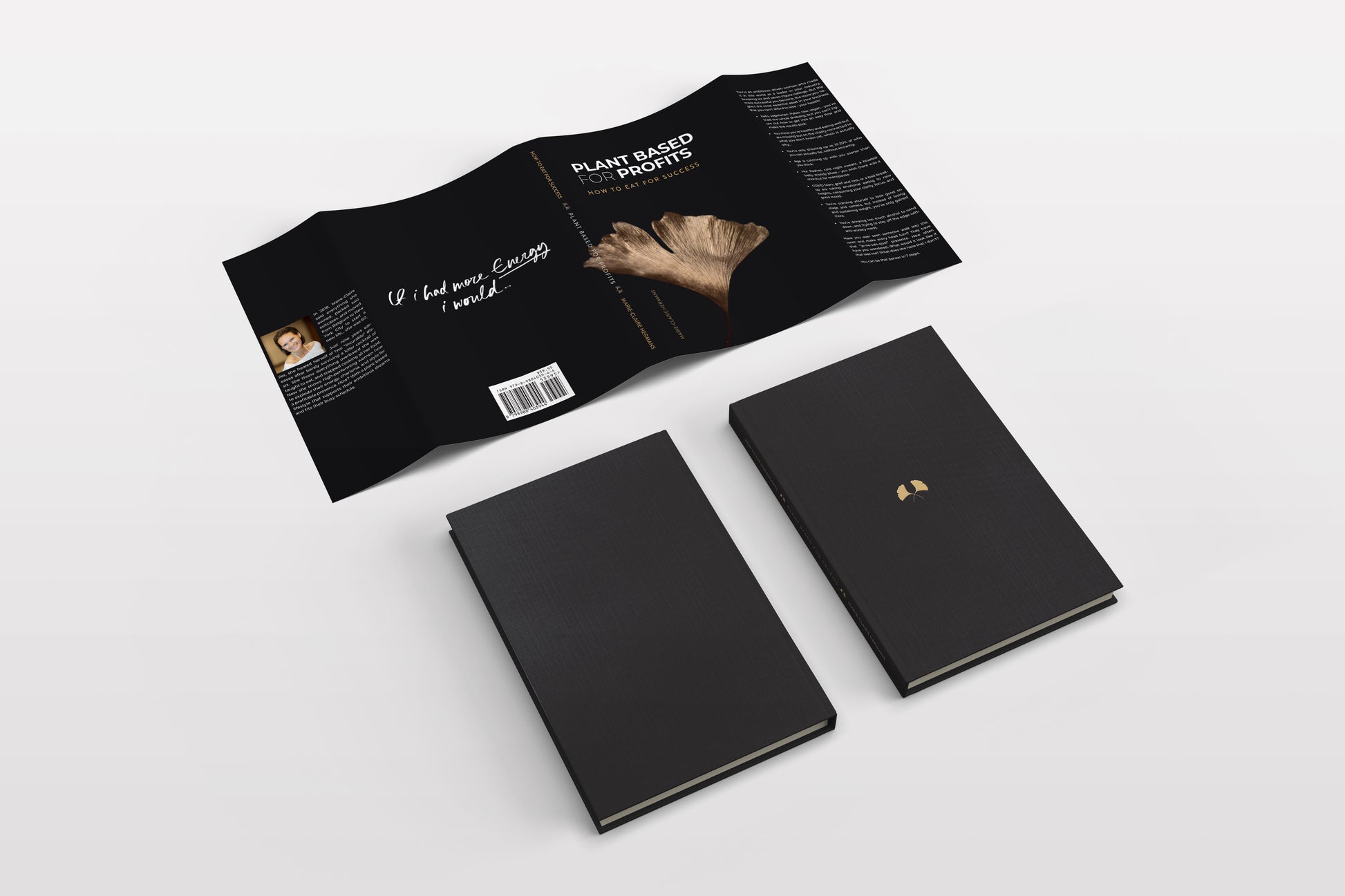 When you hold this book, you will feel the luxuriousness Marie-Claire wants your body to feel like, when you eat and live healthy. This dust jacket has a soft touch, an embossed title and prompt on the back. The hardcover is made of linen  with a detail of gold foil stamp.